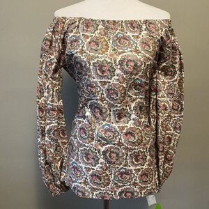 Mr Hank Vintage NWT Peasant Style Top Off The Shoulder Floral M Cottage Core
